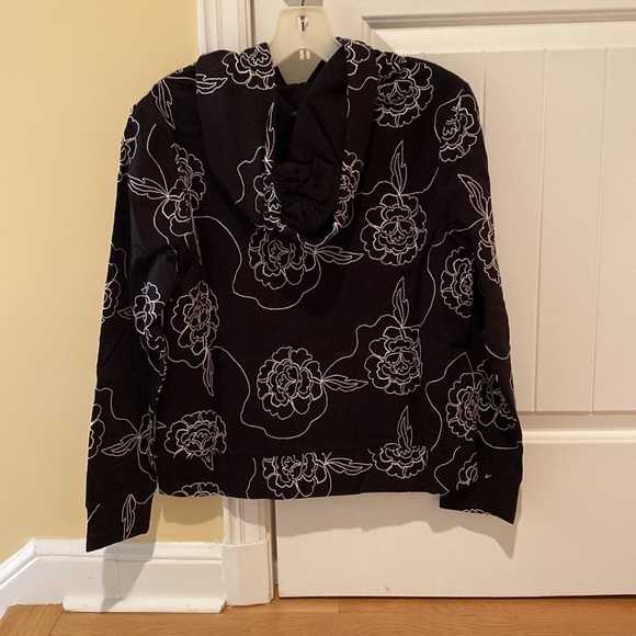 White + Warren Embroidered Floral Hoodie - Picture 2 of 6